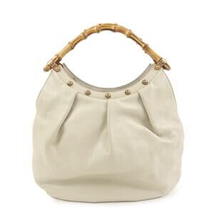 Gucci Bamboo Leather Handbag Beige